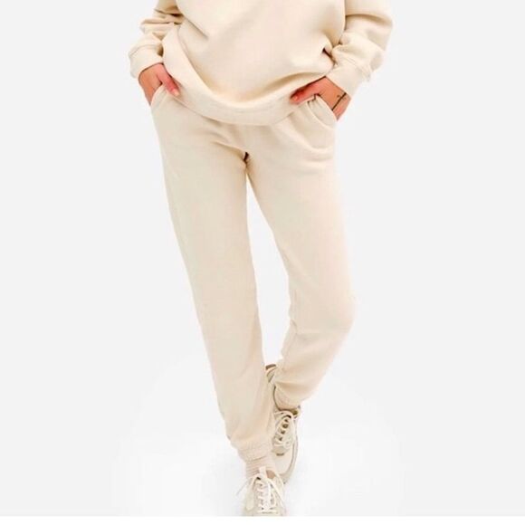Mate the Label Organic Cotton Cream Jogger Pants Size XL - Picture 1 of 9